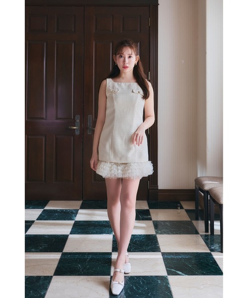 ワンピース Herlipto Roxanne Layered Tulle Mini Dres Roxanne Layered Tulle Mini Dress（ワンピース）｜Her lip to（ハー