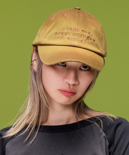 X-girl（エックスガール）の「FADED FACE LABEL 6PANEL CAP（キャップ・レディース・ブラウン/オリーブ/ブラック・ONE SIZE）」の3枚目の写真