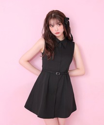 セール】Lace trim rib mini onepiece（ワンピース）｜M me eme