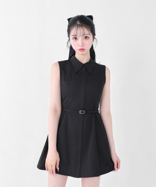 M me eme（エムミーエメ）の「Back ribbon flare mini onepiece(eme10604)（ワンピース・レディース・ブラック・FREE）」の5枚目の写真