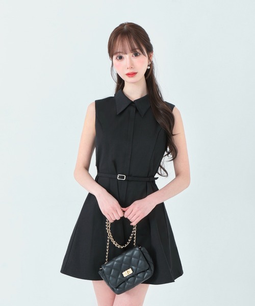 M me eme（エムミーエメ）の「Back ribbon flare mini onepiece(eme10604)（ワンピース・レディース・ブラック・FREE）」の8枚目の写真
