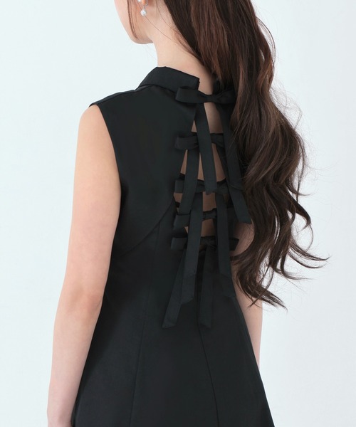 M me eme（エムミーエメ）の「Back ribbon flare mini onepiece(eme10604)（ワンピース・レディース・ブラック・FREE）」の10枚目の写真