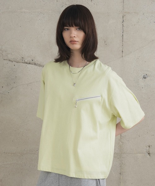 Confirm（コンファーム）の「ジップディテールTシャツ / Zip-detail Tee メンズ ウィメンズ ユニセックス（Tシャツ/カットソー・メンズ・グレー/ミント/ブラック・L/M）」の3枚目の写真