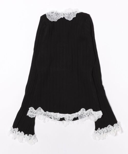 Nia（ニア）の「Nia(ニア)/レース付きリブカットソー（Tシャツ/カットソー・レディース・ブラック/アイボリー・FREE）」の18枚目の写真