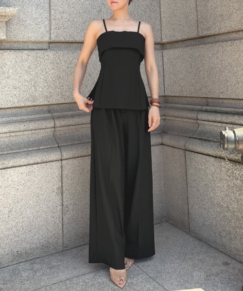 JENNE(ジェンヌ)の「ワイドストレートパンツ(防シワ機能性生地)(その他パンツ・レディース・ブラック/グレー・SMALL/MEDIUM/LARGE)」の8枚目の写真