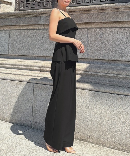 JENNE(ジェンヌ)の「ワイドストレートパンツ(防シワ機能性生地)(その他パンツ・レディース・ブラック/グレー・SMALL/MEDIUM/LARGE)」の9枚目の写真