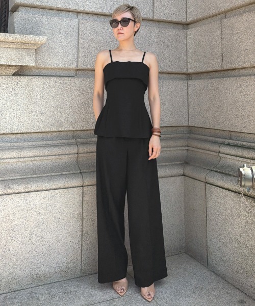 JENNE(ジェンヌ)の「ワイドストレートパンツ(防シワ機能性生地)(その他パンツ・レディース・ブラック/グレー・SMALL/MEDIUM/LARGE)」の12枚目の写真