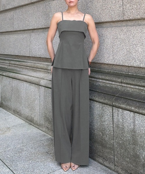 JENNE(ジェンヌ)の「ワイドストレートパンツ(防シワ機能性生地)(その他パンツ・レディース・ブラック/グレー・SMALL/MEDIUM/LARGE)」の18枚目の写真