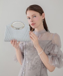 【LEJA】シャイニーグリッターライン2WAYメタルハンドルバッグ結婚式 パーティー 成人式 二次会 同窓会 お呼ばれ オケージョン 20代 30代
