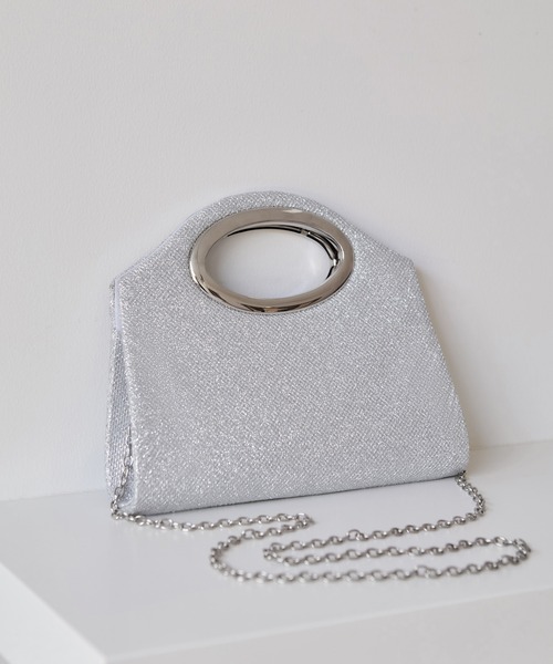 Leja(レジャ)の「【LEJA】シャイニーグリッターライン2WAYメタルハンドルバッグ結婚式 パーティー 成人式 二次会 同窓会 お呼ばれ オケージョン 20代 30代(ハンドバッグ・レディース・シルバー・FREE)」の6枚目の写真
