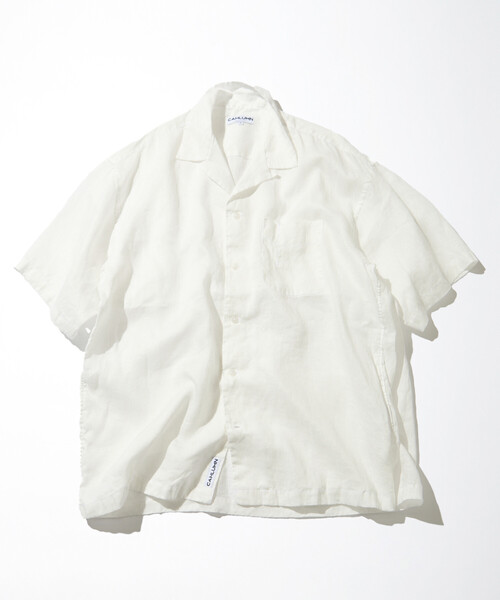CAHLUMN/Linen Open Collar Shirt/カウラム CAHLUMN/カウラム Linen Open Collar Short Sleeve Shirt（シャツ