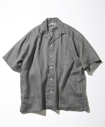CAHLUMN/カウラム Linen Open Collar Short Sleeve Shirt