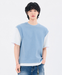 男性レイヤード半袖Tシャツ-FBRK5813D0D