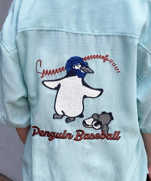 DOUBLE NAME(ダブルネーム)の「Penguin Baseball BACK刺繍半袖シャツ(シャツ/ブラウス・レディース・パープル/グレー/ブルー・FREE)」の13枚目の写真