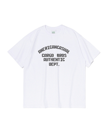 (ビッグサイズ)アセンティックレタリングオーバーサイズ半袖Tシャツ(ホワイト)