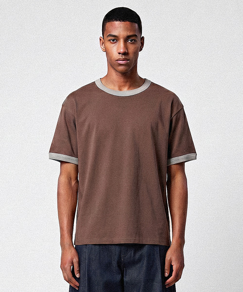 THESTORI(ザ・ストリ)の「クーアリンガー半袖Tシャツ(ブラウン)(Tシャツ/カットソー・メンズ・その他・1(M)/2(L))」の1枚目の写真