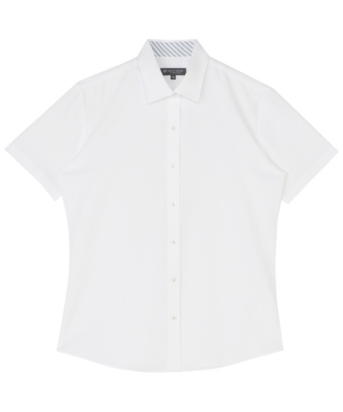 TOKYO SHIRTS(トウキョウシャツ)の「【吸水速乾】【COFREX】形態安定ノンアイロン ワイド 半袖ビジネスワイシャツ(ビジネスシャツ・レディース・ホワイト・XL/LL/S/M/L)」の1枚目の写真