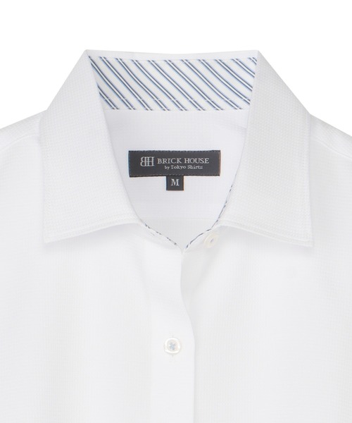 TOKYO SHIRTS(トウキョウシャツ)の「【吸水速乾】【COFREX】形態安定ノンアイロン ワイド 半袖ビジネスワイシャツ(ビジネスシャツ・レディース・ホワイト・XL/LL/S/M/L)」の3枚目の写真
