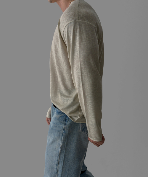 BOWLOW PRODUCT（バウロープロダクト）の「パターンマッスルヘンリネックニットティー[ブラック]（Tシャツ/カットソー・メンズ・その他・MEDIUM/LARGE/X-LARGE）」の4枚目の写真