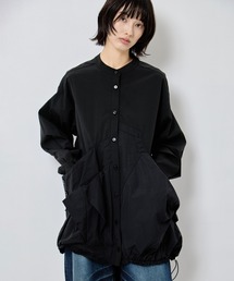 UN3D./アンスリード】PIN TUCK HALF ZIP TOP/ピンタックハーフジップ
