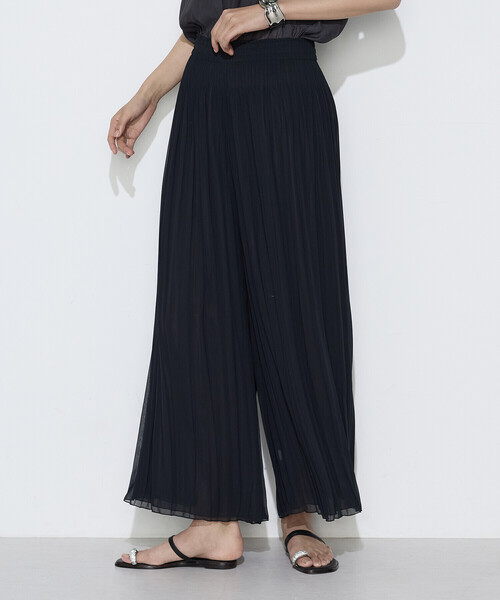K.T KIYOKO TAKASE(キヨコタカセ)の「〔 TALLサイズ 〕 カッセン×シフォン リバーシブル プリーツパンツ(その他パンツ・レディース・ブラック系その他/ネイビー・15号)」の10枚目の写真