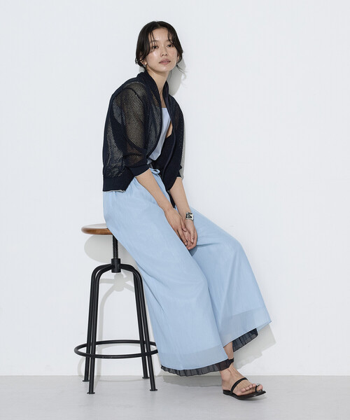 K.T KIYOKO TAKASE(キヨコタカセ)の「〔 TALLサイズ 〕 カッセン×シフォン リバーシブル プリーツパンツ(その他パンツ・レディース・ブラック系その他/ネイビー・15号)」の12枚目の写真