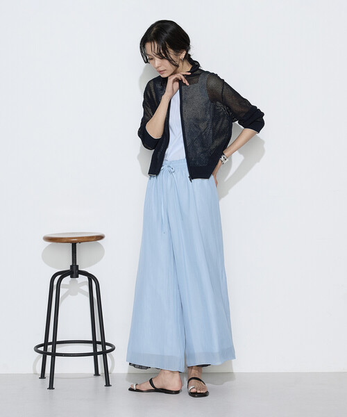 K.T KIYOKO TAKASE(キヨコタカセ)の「〔 TALLサイズ 〕 カッセン×シフォン リバーシブル プリーツパンツ(その他パンツ・レディース・ブラック系その他/ネイビー・15号)」の13枚目の写真