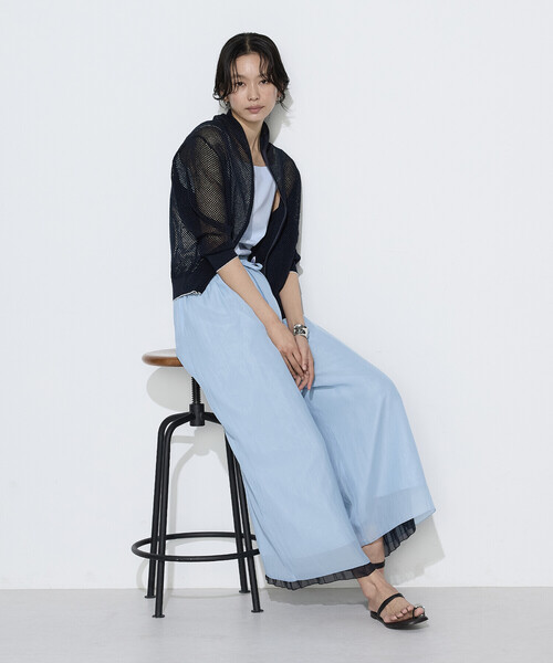 K.T KIYOKO TAKASE(キヨコタカセ)の「〔 TALLサイズ 〕 カッセン×シフォン リバーシブル プリーツパンツ(その他パンツ・レディース・ブラック系その他/ネイビー・15号)」の14枚目の写真