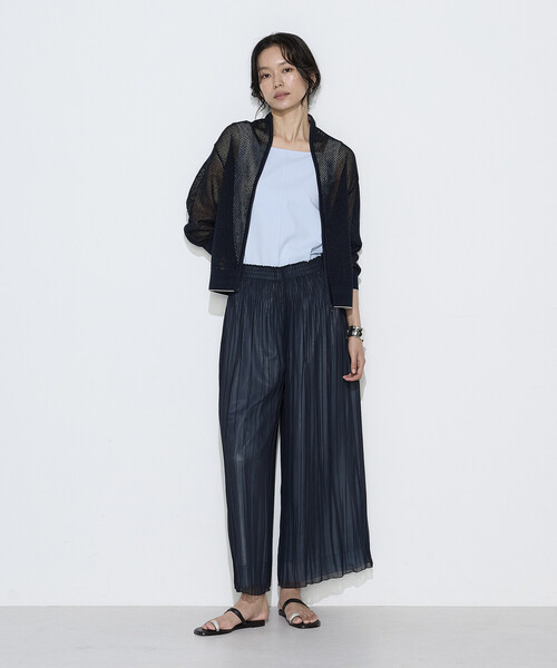 K.T KIYOKO TAKASE(キヨコタカセ)の「〔 TALLサイズ 〕 カッセン×シフォン リバーシブル プリーツパンツ(その他パンツ・レディース・ブラック系その他/ネイビー・15号)」の16枚目の写真