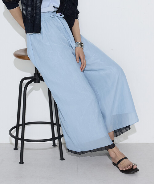 K.T KIYOKO TAKASE(キヨコタカセ)の「〔 TALLサイズ 〕 カッセン×シフォン リバーシブル プリーツパンツ(その他パンツ・レディース・ブラック系その他/ネイビー・15号)」の17枚目の写真