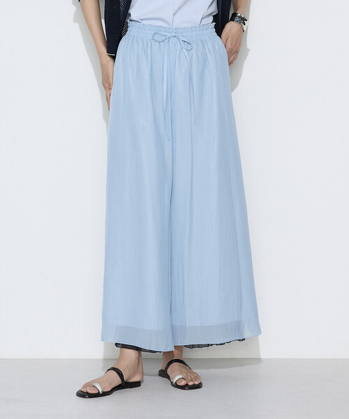 K.T KIYOKO TAKASE(キヨコタカセ)の「〔 TALLサイズ 〕 カッセン×シフォン リバーシブル プリーツパンツ(その他パンツ・レディース・ブラック系その他/ネイビー・15号)」の18枚目の写真