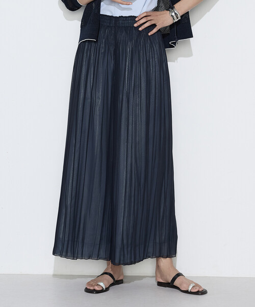 K.T KIYOKO TAKASE(キヨコタカセ)の「〔 TALLサイズ 〕 カッセン×シフォン リバーシブル プリーツパンツ(その他パンツ・レディース・ブラック系その他/ネイビー・15号)」の20枚目の写真