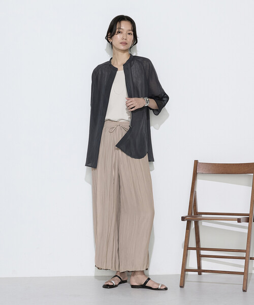K.T KIYOKO TAKASE(キヨコタカセ)の「〔 TALLサイズ 〕 カッセン×シフォン リバーシブル プリーツパンツ(その他パンツ・レディース・ブラック系その他/ネイビー・15号)」の22枚目の写真