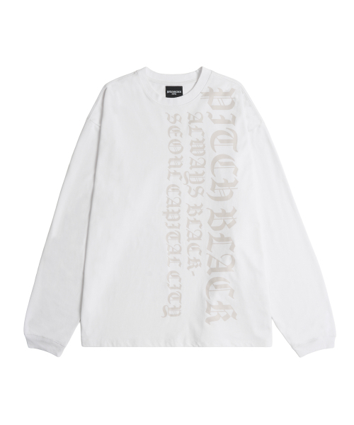 PITCHBLACK(ピッチブラック)の「VERTICAL LOGO LONG SLEEVE TEE (WHITE)(Tシャツ/カットソー・メンズ・その他・MEDIUM/LARGE/X-LARGE)」の1枚目の写真