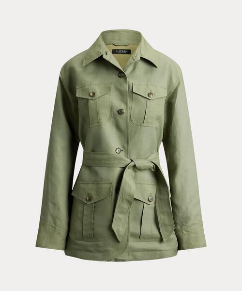 LAUREN RALPH LAUREN(ローレン ラルフ ローレン)の「リネンブレンド ツイル フィールド ジャケット(ミリタリージャケット・レディース・グリーン系2・6/4/2/0)」の10枚目の写真