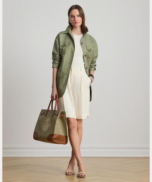LAUREN RALPH LAUREN(ローレン ラルフ ローレン)の「リネンブレンド ツイル フィールド ジャケット(ミリタリージャケット・レディース・グリーン系2・6/4/2/0)」の9枚目の写真