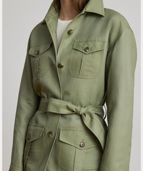 LAUREN RALPH LAUREN(ローレン ラルフ ローレン)の「リネンブレンド ツイル フィールド ジャケット(ミリタリージャケット・レディース・グリーン系2・6/4/2/0)」の7枚目の写真