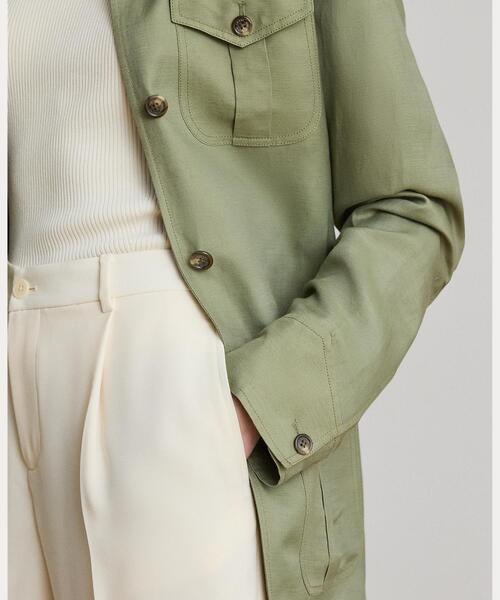 LAUREN RALPH LAUREN(ローレン ラルフ ローレン)の「リネンブレンド ツイル フィールド ジャケット(ミリタリージャケット・レディース・グリーン系2・6/4/2/0)」の6枚目の写真