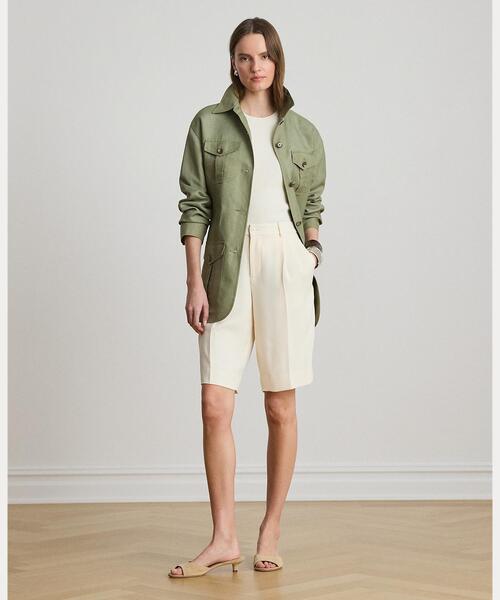 LAUREN RALPH LAUREN(ローレン ラルフ ローレン)の「リネンブレンド ツイル フィールド ジャケット(ミリタリージャケット・レディース・グリーン系2・6/4/2/0)」の5枚目の写真