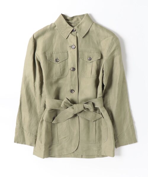 LAUREN RALPH LAUREN(ローレン ラルフ ローレン)の「リネンブレンド ツイル フィールド ジャケット(ミリタリージャケット・レディース・グリーン系2・6/4/2/0)」の4枚目の写真