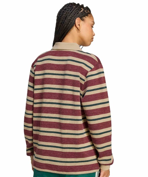 adidas(アディダス)の「adidas STRIPE KNITTED POLO / アディダス ストライプ ニット ポロ(ポロシャツ・レディース・レッド系その他・L/M/S)」の4枚目の写真