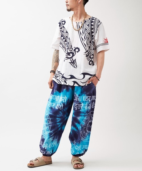 チャイハネ（チャイハネ）の「【チャイハネ】Amina×洋輔 メネトラMEN'Sトップス（その他トップス・メンズ・ホワイト/ブラック・FREE）」の8枚目の写真
