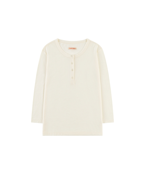 VANONE ATELIER(バノンアトリエ)の「A3589 エッセンシャルヘンリーネックTシャツ_Ivory(Tシャツ/カットソー・レディース・アイボリー・FREE)」の2枚目の写真