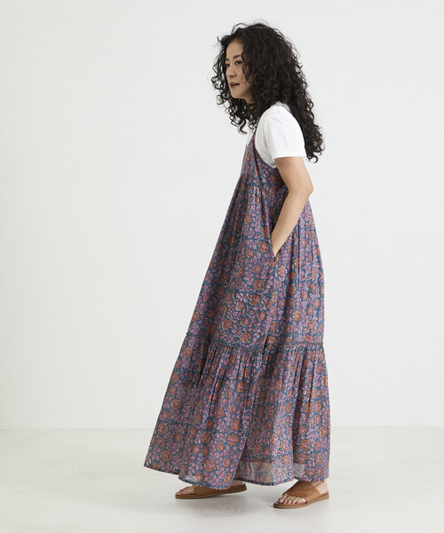 Freada(フリーダ)の「Freada/フリーダ インド木版フラワープリント キャミドレス(ワンピース・レディース・ブルー/ピンク・ONE SIZE)」の10枚目の写真
