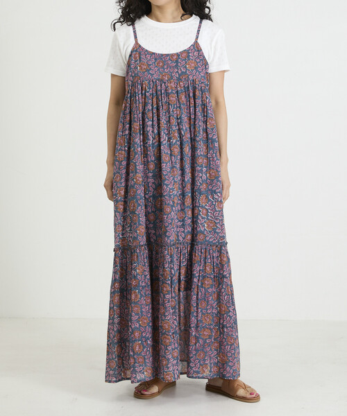 Freada(フリーダ)の「Freada/フリーダ インド木版フラワープリント キャミドレス(ワンピース・レディース・ブルー/ピンク・ONE SIZE)」の16枚目の写真