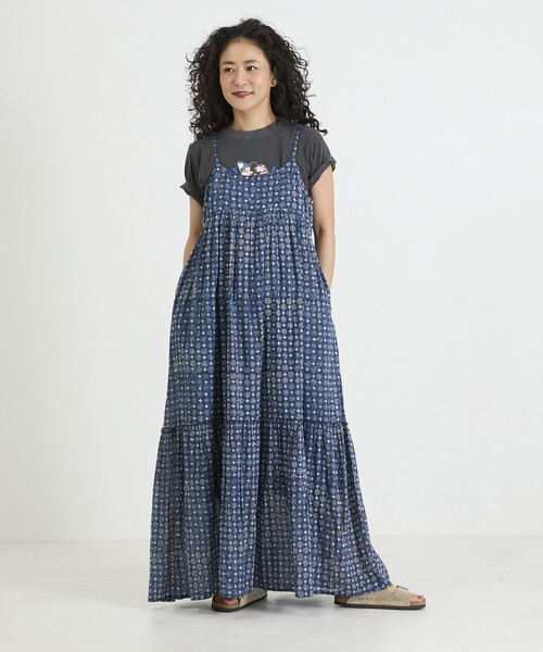 Freada(フリーダ)の「Freada/フリーダ インド木版フラワープリント キャミドレス(ワンピース・レディース・ブルー/ピンク・ONE SIZE)」の18枚目の写真