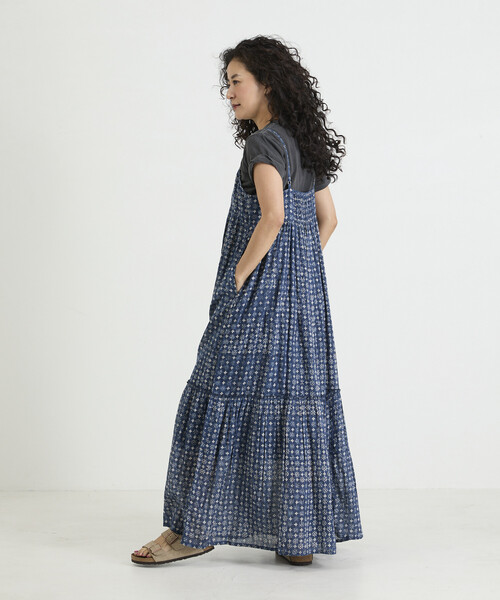 Freada(フリーダ)の「Freada/フリーダ インド木版フラワープリント キャミドレス(ワンピース・レディース・ブルー/ピンク・ONE SIZE)」の20枚目の写真