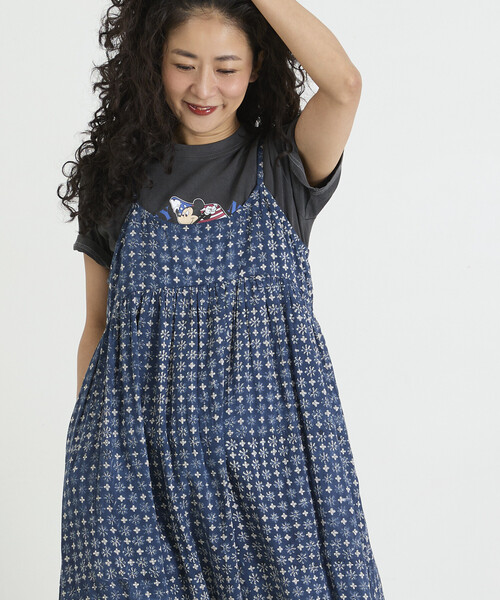 Freada(フリーダ)の「Freada/フリーダ インド木版フラワープリント キャミドレス(ワンピース・レディース・ブルー/ピンク・ONE SIZE)」の21枚目の写真