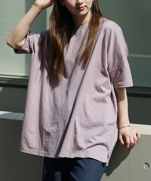 zootie（ズーティー）の「汗しみない Tシャツ［ビッグTEE］（Tシャツ/カットソー・レディース・ダークカーキ/ライトカーキ/ブラック/ラベンダー/イエロー系その他・M-L）」の4枚目の写真