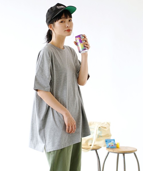 zootie（ズーティー）の「汗しみない Tシャツ［ビッグTEE］（Tシャツ/カットソー・レディース・ダークカーキ/ライトカーキ/ブラック/ラベンダー/イエロー系その他・M-L）」の9枚目の写真
